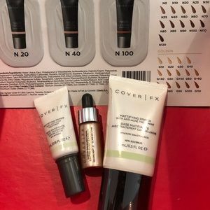 Cover FX mattifying primers & highlighter drops